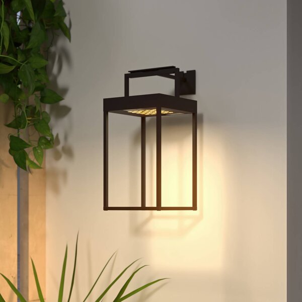 Lampa solarna LED Lynzy, 38cm, czarna, metal, IP65 Lynzy Lucande, możliwość ściemniania, czarny, aluminium, nowoczesny