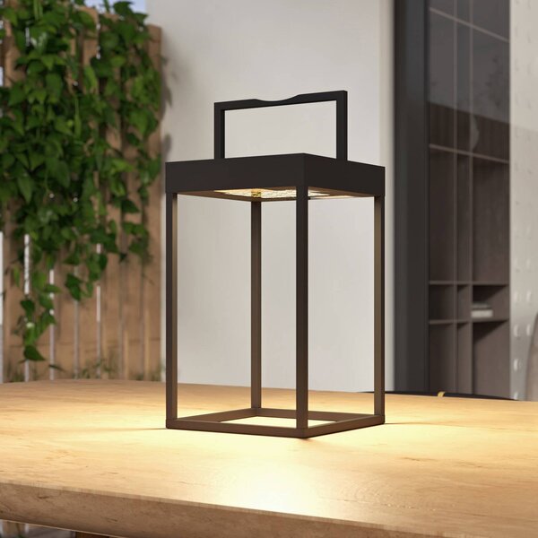 Lampa solarna LED Lynzy, 38cm, czarna, metal, IP65 Lynzy Lucande, możliwość ściemniania, czarny, aluminium, nowoczesny