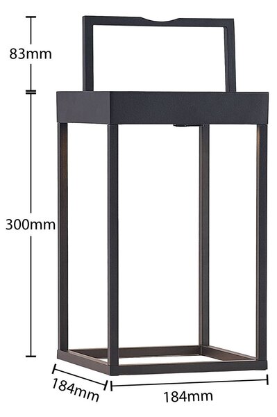 Lampa solarna LED Lynzy, 38cm, czarna, metal, IP65 Lynzy Lucande, możliwość ściemniania, czarny, aluminium, nowoczesny