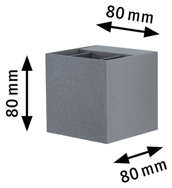 Paulmann Kinkiet zewnętrzny LED Cybo, aluminiowy / szary / cynkowy, aluminium, nowoczesny