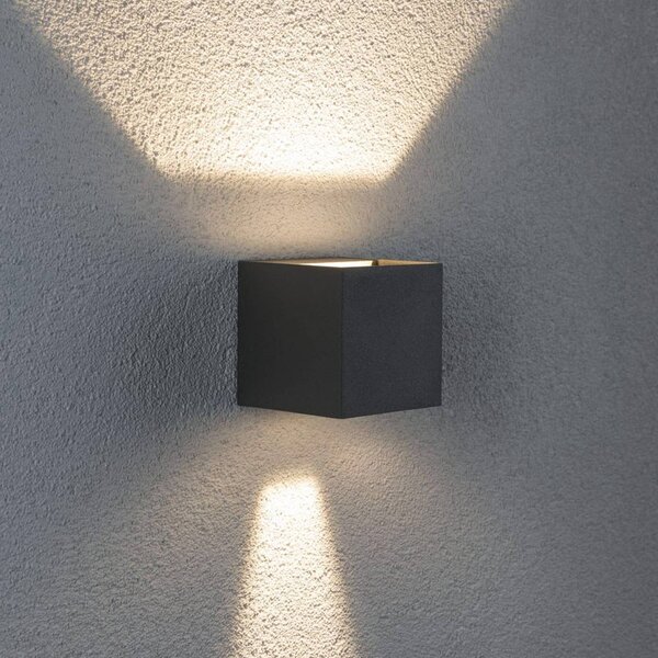 Paulmann Kinkiet zewnętrzny LED Cybo, aluminiowy / szary / cynkowy, aluminium, nowoczesny