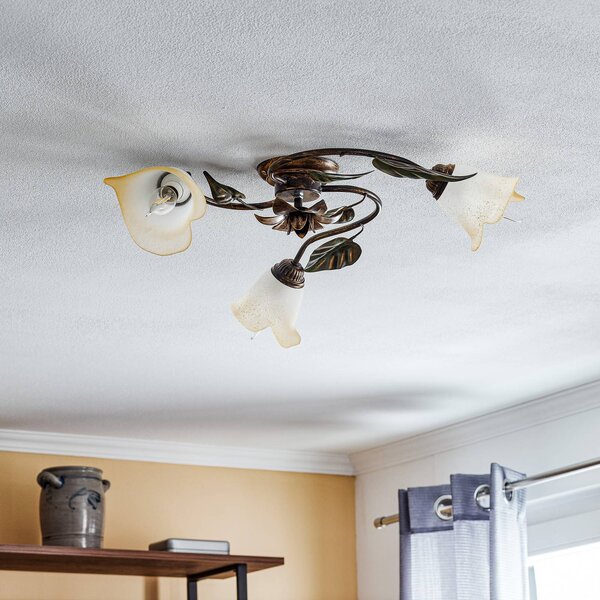 Lampa sufitowa Miranda ONLI, możliwość ściemniania, brązowy / mosiężny, salon / jadalnia, metal, florentyński
