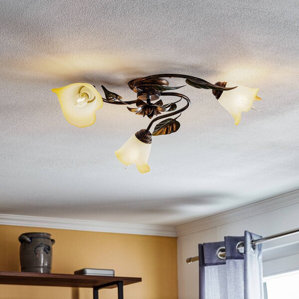 Lampa sufitowa Miranda ONLI, możliwość ściemniania, brązowy / mosiężny, salon / jadalnia, metal, florentyński