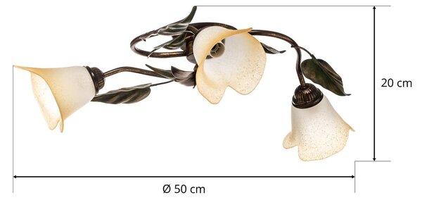Lampa sufitowa Miranda ONLI, możliwość ściemniania, brązowy / mosiężny, salon / jadalnia, metal, florentyński