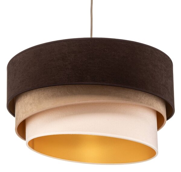 Lampa wisząca Devon Duolla, możliwość ściemniania, brązowy / rdzawy, salon / jadalnia, tkanina / materiał / jedwab, nowoczesny