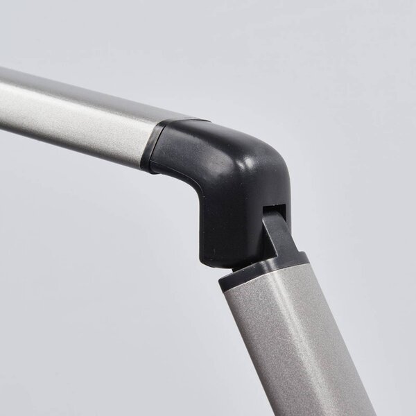 Lampa biurkowa LED Kuno Lindby, możliwość ściemniania, aluminiowy / szary / cynkowy, biuro, tworzywo sztuczne, nowoczesny
