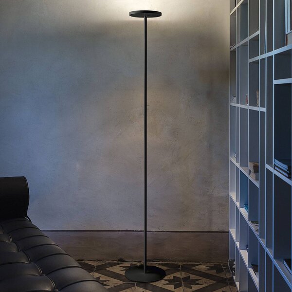 Linea Light Lampa stojąca LED Joshua, możliwość ściemniania, czarny, salon / jadalnia, metal, nowoczesny