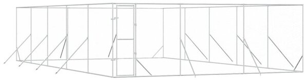 Kojec zewnętrzny dla psa, srebrny, 6x10x2 m, stal galwanizowana