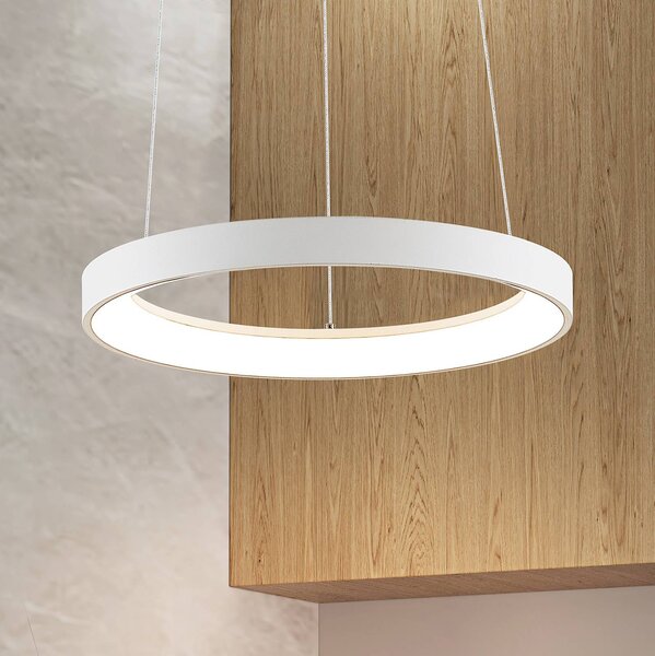 Lampa wisząca Vivy Arcchio, możliwość ściemniania, biały / opal, kuchnia, metal, nowoczesny