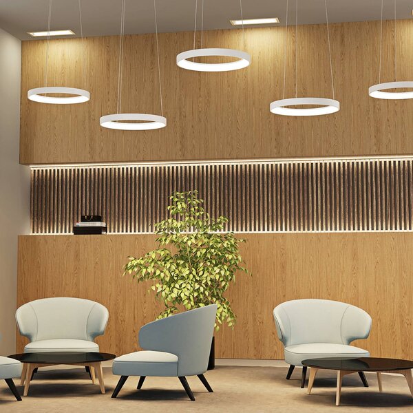 Lampa wisząca Vivy Arcchio, możliwość ściemniania, biały / opal, kuchnia, metal, nowoczesny