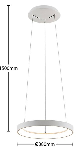 Lampa wisząca Vivy Arcchio, możliwość ściemniania, biały / opal, kuchnia, metal, nowoczesny