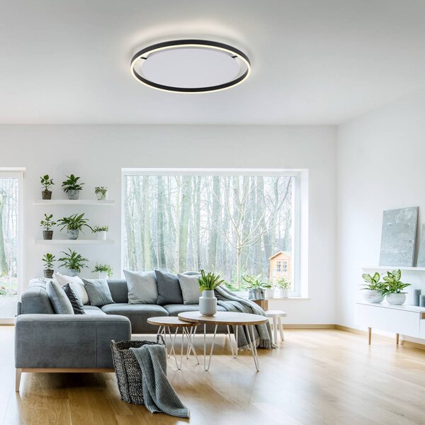 JUST LIGHT. GmbH Lampa sufitowa LED Ritus, możliwość ściemniania, czarny, salon / jadalnia, aluminium, nowoczesny