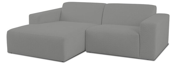 Szary narożnik z materiału bouclé (lewostronny) Roxy – Scandic