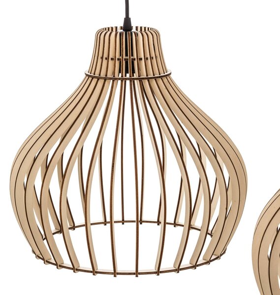Lampa wisząca Barrel TEMAR LIGHTING, możliwość ściemniania, jasne drewno, salon / jadalnia, drewno, dworkowy / rustykalny