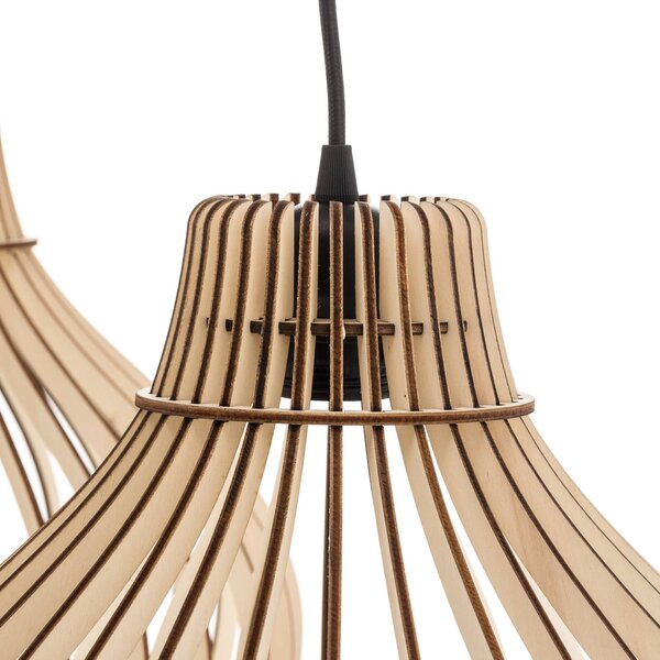 Lampa wisząca Barrel TEMAR LIGHTING, możliwość ściemniania, jasne drewno, salon / jadalnia, drewno, dworkowy / rustykalny