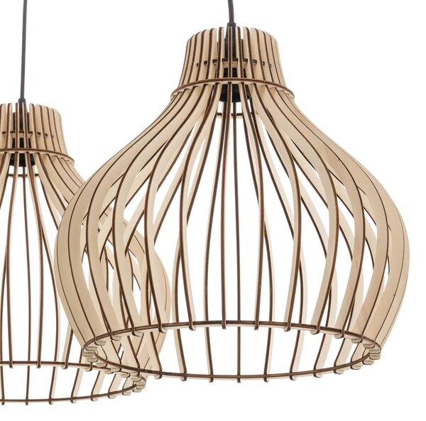 Lampa wisząca Barrel TEMAR LIGHTING, możliwość ściemniania, jasne drewno, salon / jadalnia, drewno, dworkowy / rustykalny