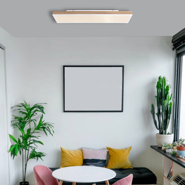 Globo Lampa sufitowa Doro, możliwość ściemniania, ciemne drewno, salon / jadalnia, drewno, nowoczesny