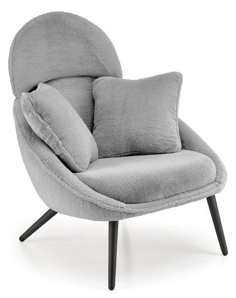 Szary tapicerowany fotel wypoczynkowy - Lifo