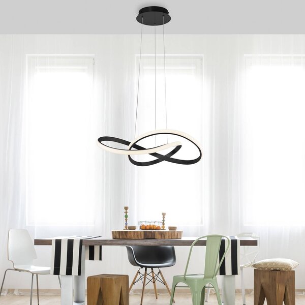 JUST LIGHT. GmbH Lampa wisząca Maria, możliwość ściemniania, czarny, sypialnia, aluminium, nowoczesny