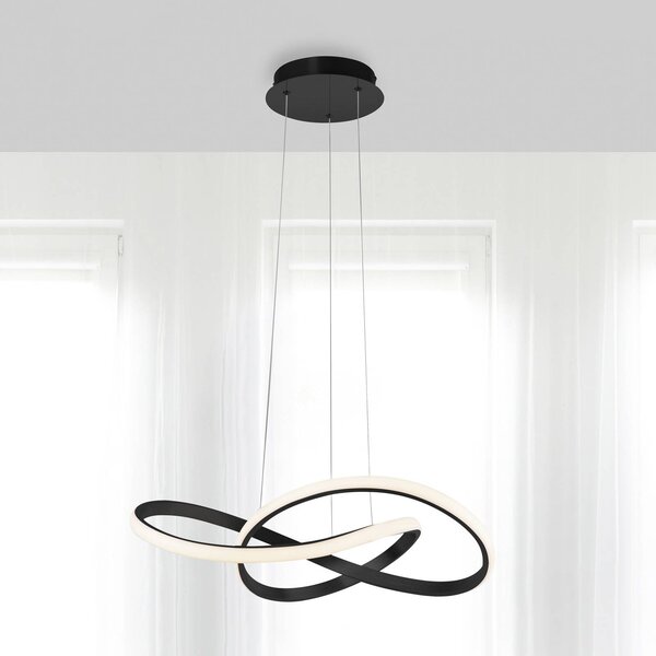 JUST LIGHT. GmbH Lampa wisząca Maria, możliwość ściemniania, czarny, sypialnia, aluminium, nowoczesny