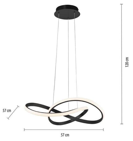 JUST LIGHT. GmbH Lampa wisząca Maria, możliwość ściemniania, czarny, sypialnia, aluminium, nowoczesny