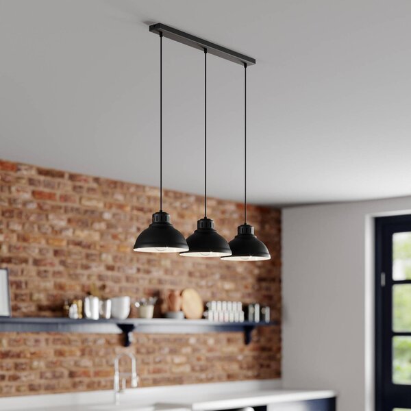 Lampa wisząca Sven Luminex, możliwość ściemniania, czarny, salon / jadalnia, metal