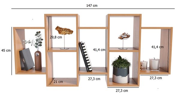 Skandynawska Półka Wisząca W Kolorze Olcha K6-H64