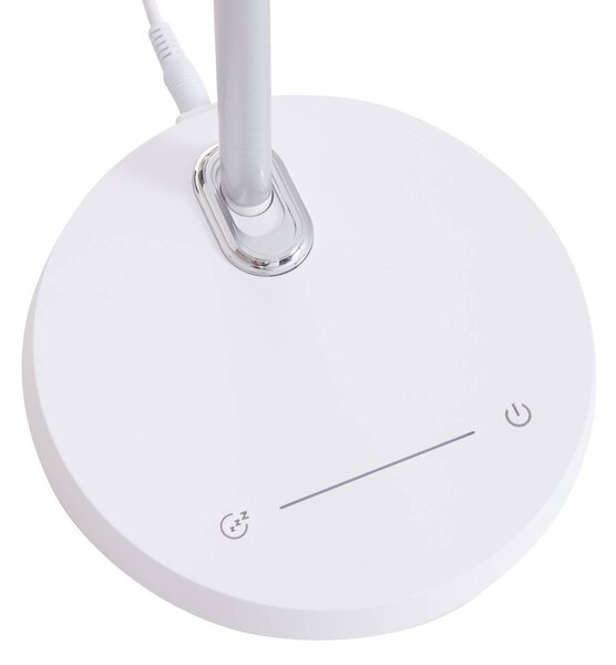 Lampa biurkowa LED Valtorin Lindby, możliwość ściemniania, biały / opal, biuro, tworzywo sztuczne, nowoczesny