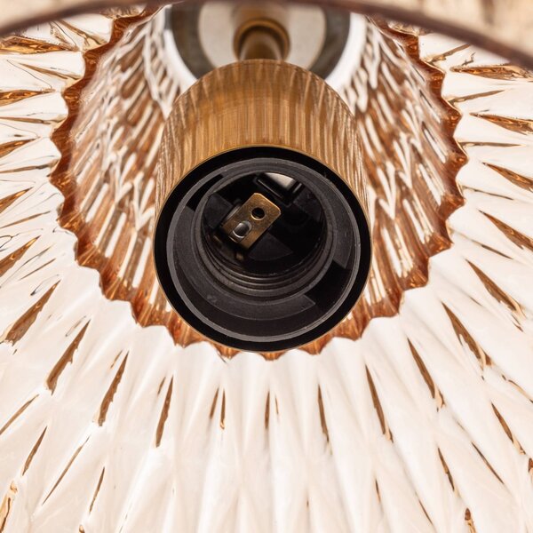 Lampa wisząca szklana Belarion Lindby, możliwość ściemniania, multikolor, salon / jadalnia, szkło, vintage