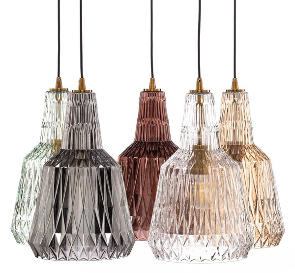 Lampa wisząca szklana Belarion Lindby, możliwość ściemniania, multikolor, salon / jadalnia, szkło, vintage