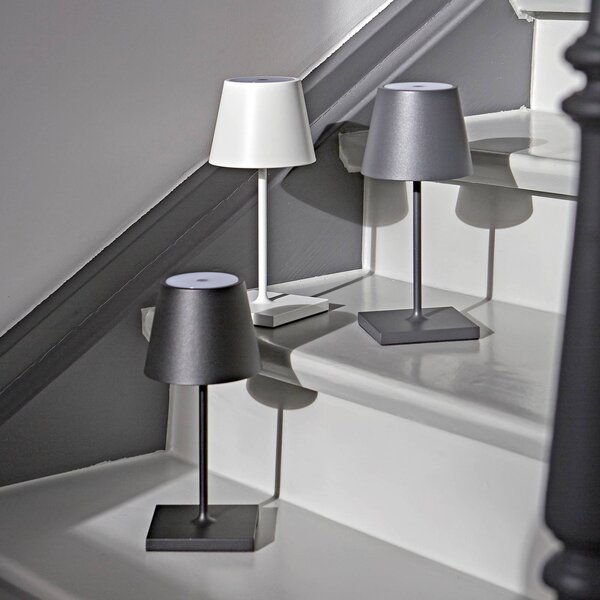 Sigor Akumulatorowa lampa stołowa LED Nuindie mini, USB-C, czarna, IP54, ściemniana. Nuindie, możliwość ściemniania, czarny, salon / jadalnia, aluminium, nowoczesny