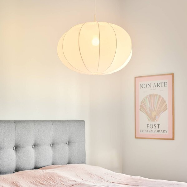 Nordlux Lampa wisząca Aeron, możliwość ściemniania, biały / opal, sypialnia, tkanina / materiał / jedwab