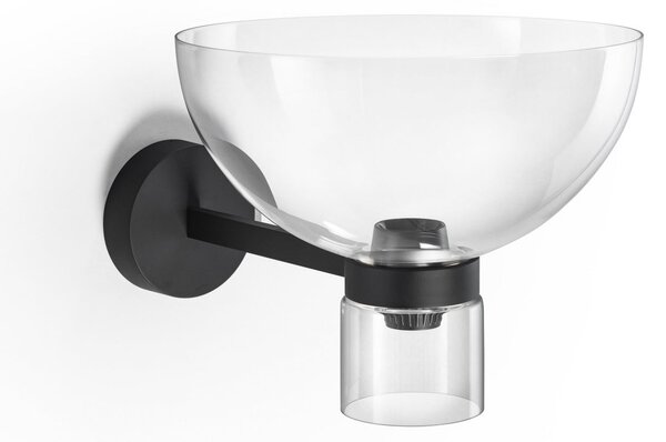 Lampa Ścienna FLOS, Nocturne Bowl, ściemnialny, czarny, przedpokój, aluminium, design