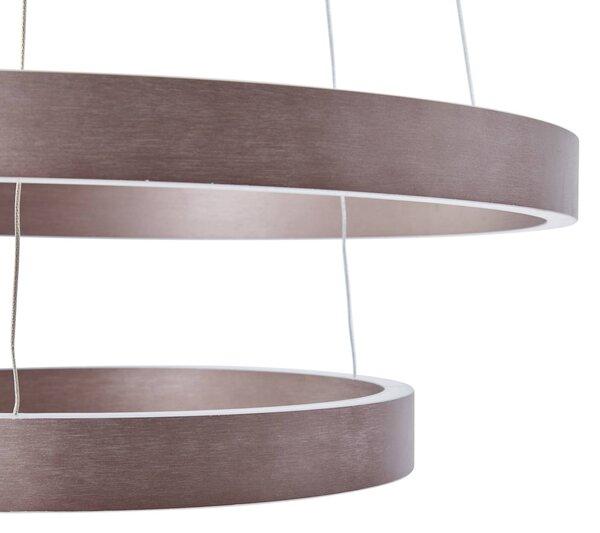 Inteligentna lampa wisząca Yonam Lucande, możliwość ściemniania, brązowy / rdzawy, salon / jadalnia, aluminium, nowoczesny