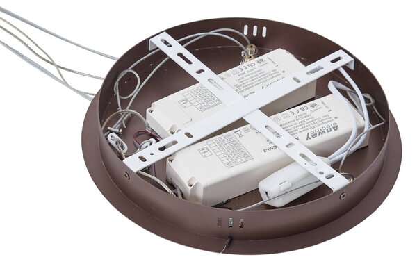 Inteligentna lampa wisząca Yonam Lucande, możliwość ściemniania, brązowy / rdzawy, salon / jadalnia, aluminium, nowoczesny