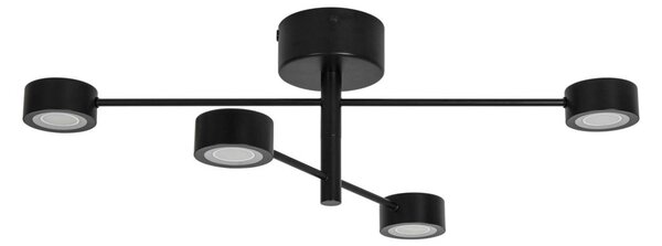 Nordlux Lampa sufitowa Clyde Flex, możliwość ściemniania, czarny, salon / jadalnia, metal