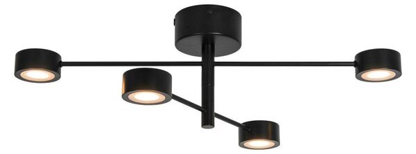 Nordlux Lampa sufitowa Clyde Flex, możliwość ściemniania, czarny, salon / jadalnia, metal