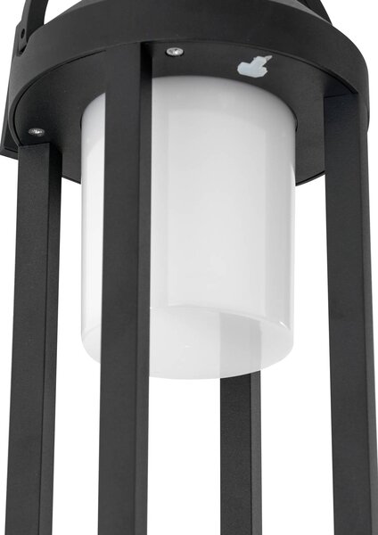 Lucande lampa solarna LED 2 w 1 Tilena, czarna, okrągła, aluminium Tilena Lucande, możliwość ściemniania, czarny, aluminium, nowoczesny