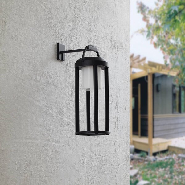 Lucande lampa solarna LED 2 w 1 Tilena, czarna, okrągła, aluminium Tilena Lucande, możliwość ściemniania, czarny, aluminium, nowoczesny