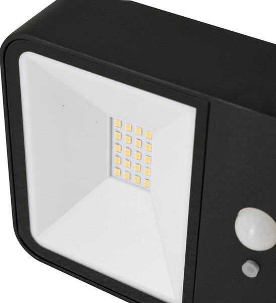 Lucande LED kinkiet zewnętrzny Dava, wysokość 5 cm, czujnik Dava, czarny, aluminium, nowoczesny