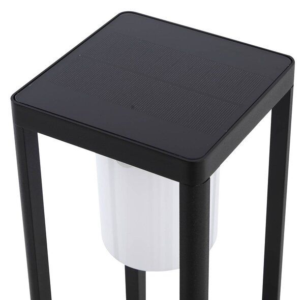 Lucande LED solarne oświetlenie ścieżki Nilea, 50 cm, czarne, czujnik Nilea, czarny, aluminium, nowoczesny