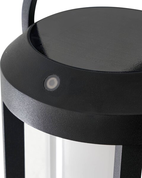 Lucande lampa solarna LED 2 w 1 Tilena, czarna, okrągła, aluminium Tilena Lucande, możliwość ściemniania, czarny, aluminium, nowoczesny