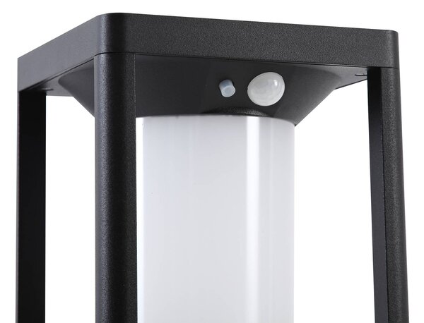 Lucande LED solarne oświetlenie ścieżki Nilea, 50 cm, czarne, czujnik Nilea, czarny, aluminium, nowoczesny