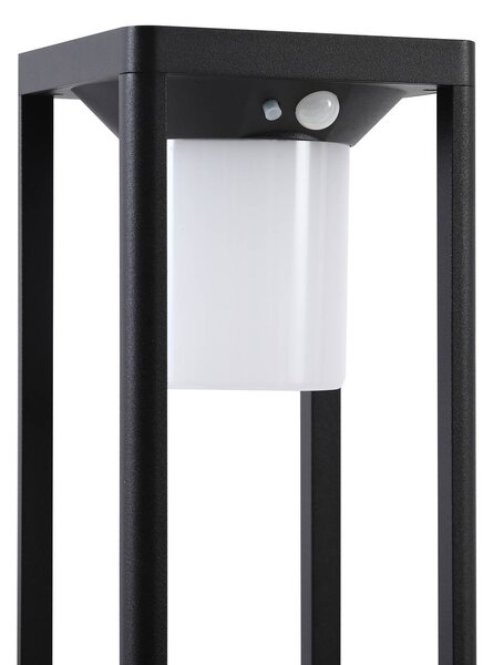 Lucande LED solarne oświetlenie ścieżki Nilea, 50 cm, czarne, czujnik Nilea, czarny, aluminium, nowoczesny