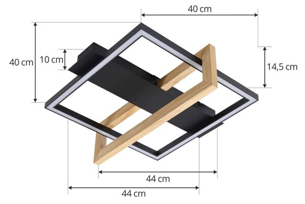 Lampa sufitowa LED Holamu Lindby, czarny, salon / jadalnia, aluminium, nowoczesny