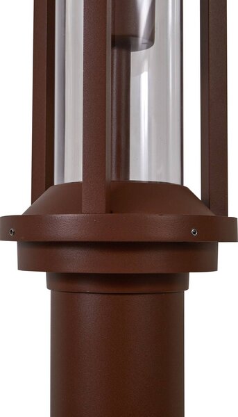 Lucande lampa zewnętrzna Alivaro, kolor rdzy, 220 cm, E27, IP65 Alivaro Lucande, możliwość ściemniania, brązowy / rdzawy, aluminium, nowoczesny