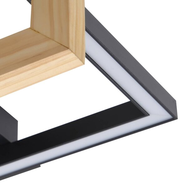 Lampa sufitowa LED Holamu Lindby, czarny, salon / jadalnia, aluminium, nowoczesny