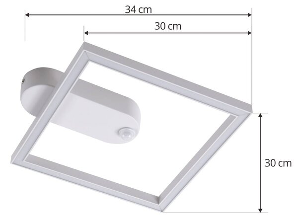 Plafon z czujnikiem ruchu Yulla Lindby, biały / opal, przedpokój, aluminium, nowoczesny