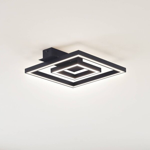 Lampa sufitowa LED Madamo Lindby, czarny, salon / jadalnia, aluminium, nowoczesny