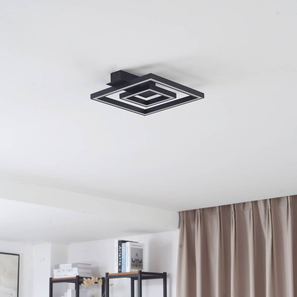 Lampa sufitowa LED Madamo Lindby, czarny, salon / jadalnia, aluminium, nowoczesny